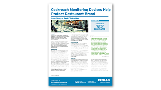 Cockroach Monitoring Devices Help Protect Restaurant Brand Case Study
